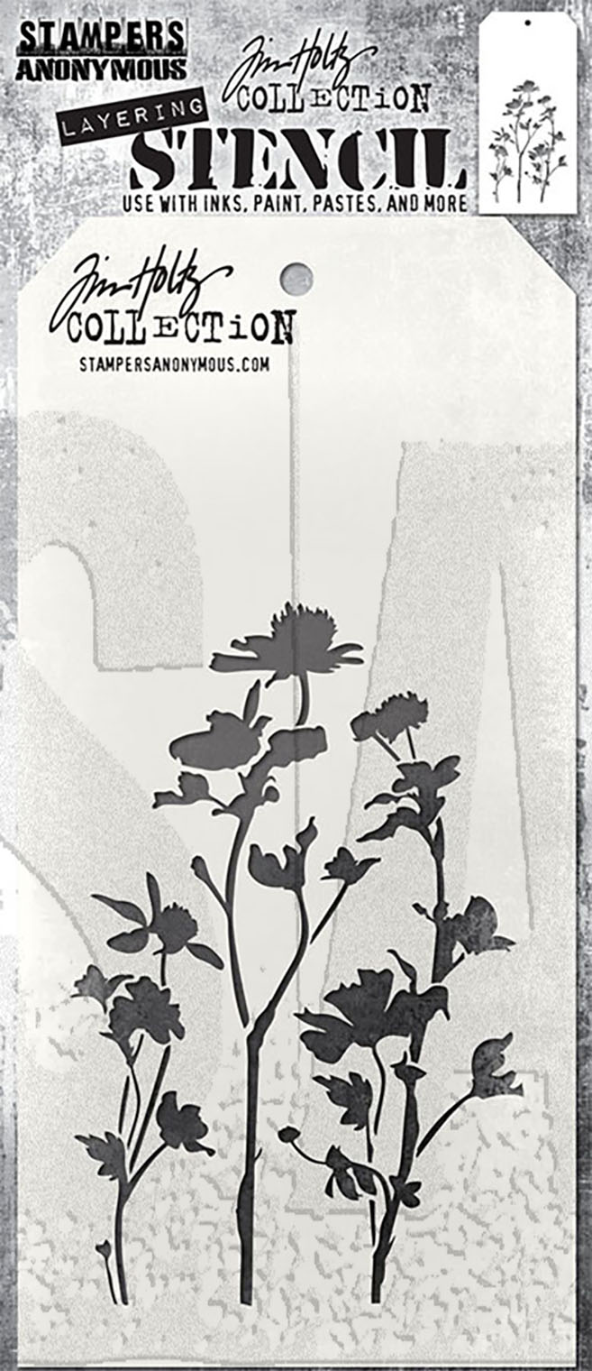 Art Gone Wild Tim Holtz Stencil Wildflower Layering