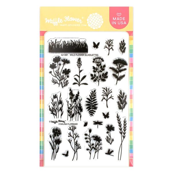 Waffle Flower Postage Collage Stamp Wild Flower Silhouette