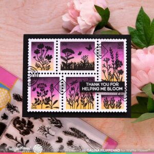Waffle Flower Postage Collage Stamp Wild Flower Silhouette