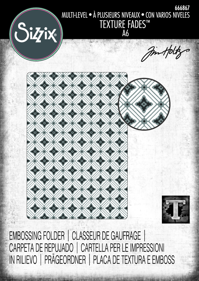 Sizzix Multi Level Textured Impressions Embossing Folder Vault Diamonds By Tim Holtz