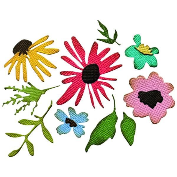 Sizzix 2D TF Embossing Folder w/11PK Thinlit Set Vault Side-order Floristry By Tim Holtz