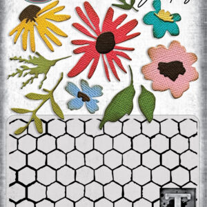 Sizzix 2D TF Embossing Folder w/11PK Thinlit Set Vault Side-order Floristry By Tim Holtz