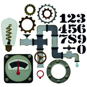 Sizzix Thinlits 37PK Die Set Vault Industrial By Tim Holtz