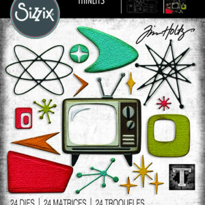 Sizzix Thinlits 24PK Die Set Vault Atomic Retro By Tim Holtz