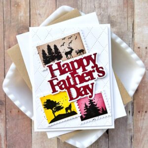 Waffle Flower Postage Collage Stamp Forest Sunset