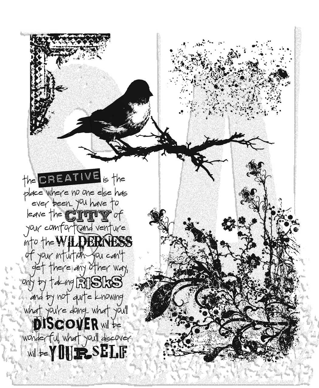 Art Gone Wild Tim Holtz Stamp Urban Tapestry