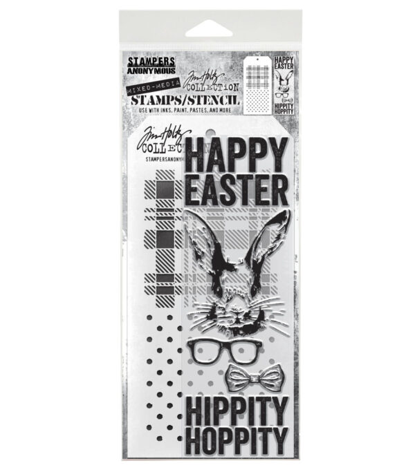 Art Gone Wild Tim Holtz Stamp/Stencil Hipster Bunny