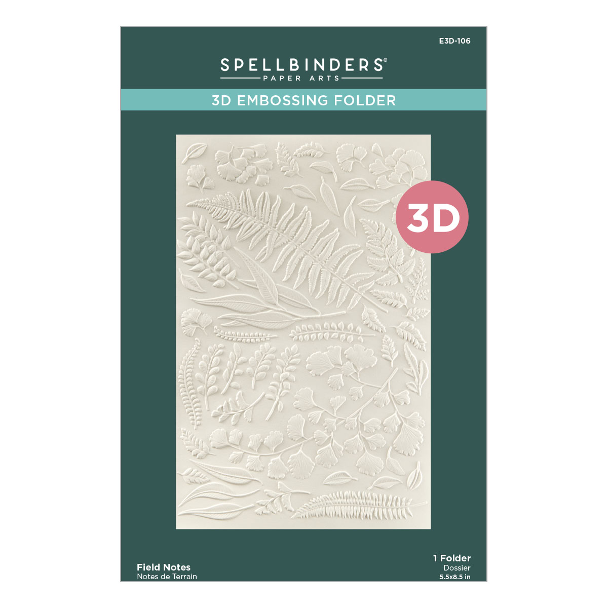 Spellbinders Field Notes 3D Embossing Folder From the Field Notes Collection