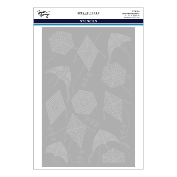 Spellbinders Layered Flying Kites Stencil From the Sky's the Limit Collection By Simon Hurley