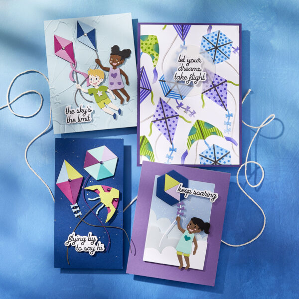 Spellbinders Layered Flying Kites Stencil From the Sky's the Limit Collection By Simon Hurley