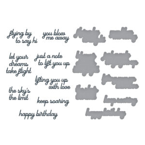 Spellbinders Soaring Sentiments Press Plate & Die Set From the Sky's the Limit Collection By Simon Hurley