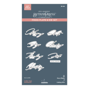 Spellbinders Crafty Hugs Sentiments Press Plate & Die Set From the Yana's Daisies Collection By Yana Smakula