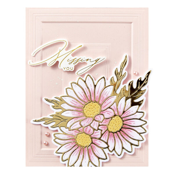 Spellbinders Crafty Hugs Sentiments Press Plate & Die Set From the Yana's Daisies Collection By Yana Smakula