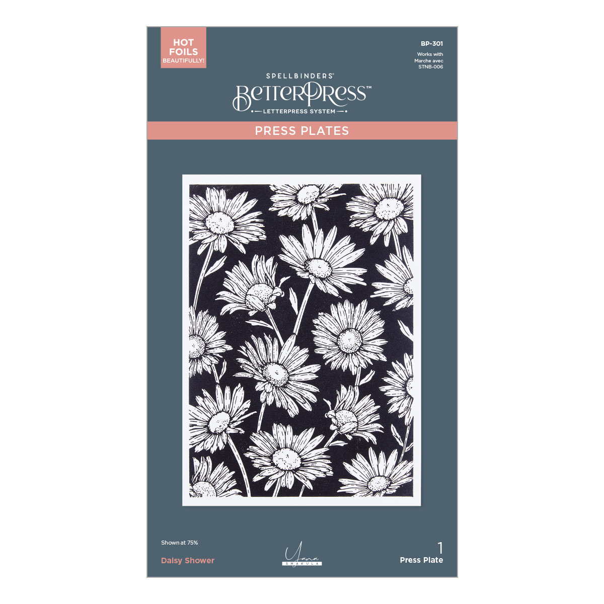 Spellbinders Daisy Shower Press Plate From the Yana's Daisies Collection By Yana Smakula