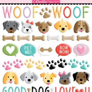 BB Bow Wow Woof! Woof! Puffy Stickers