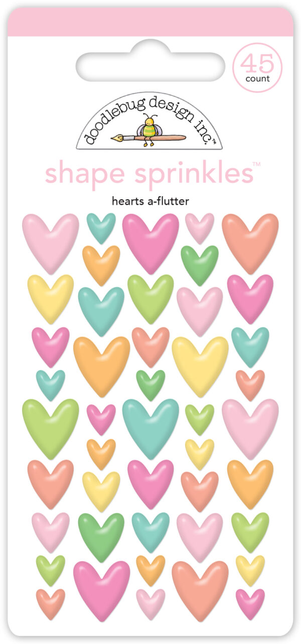 Doodle Butterfly Kisses Shape Sprinkles Hearts A-flutter
