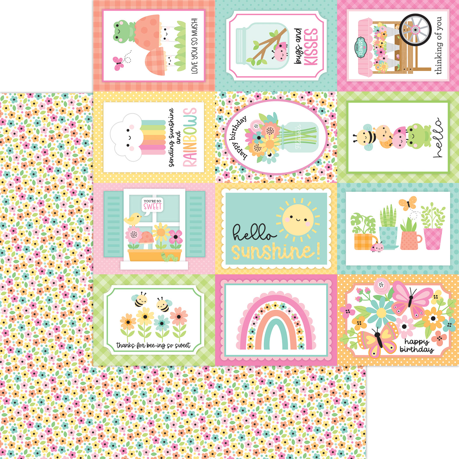 Doodle Butterfly Kisses 12X12 Bitty Blossoms