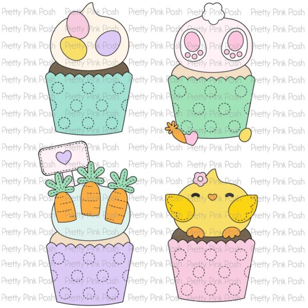 Pretty Pink Posh Die Big Easter Cupcake