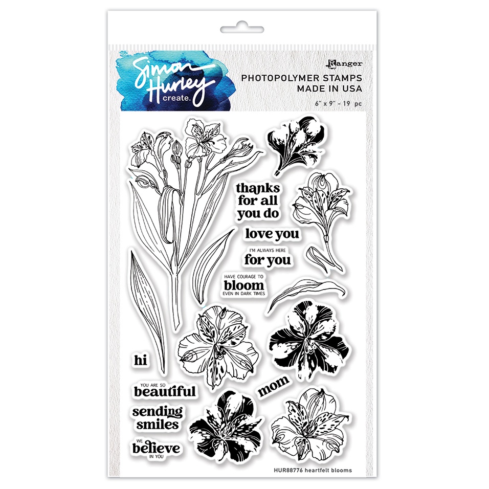 RANGER SIMON HURLEY STAMP HEARTFELT BLOOMS