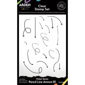 Arden Creative Studio Maker Series Pencil Line Arrows 01 4" X 6" in Clear Stamp Set