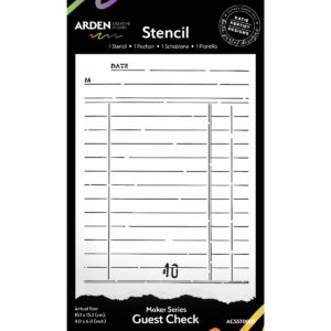 Arden Creative Studio Maker Series Guest Check 4" X 6" Stencil