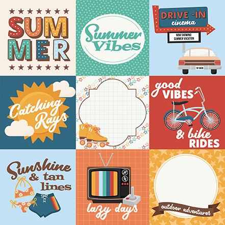 Ep Summer Break 12X12 4X4 Journaling Cards