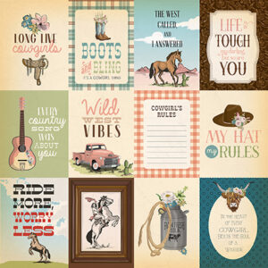 CB Cowgirl 12X12 3X4 Journaling Cards