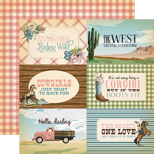 CB Cowgirl 12X12 6X4 Journaling Cards