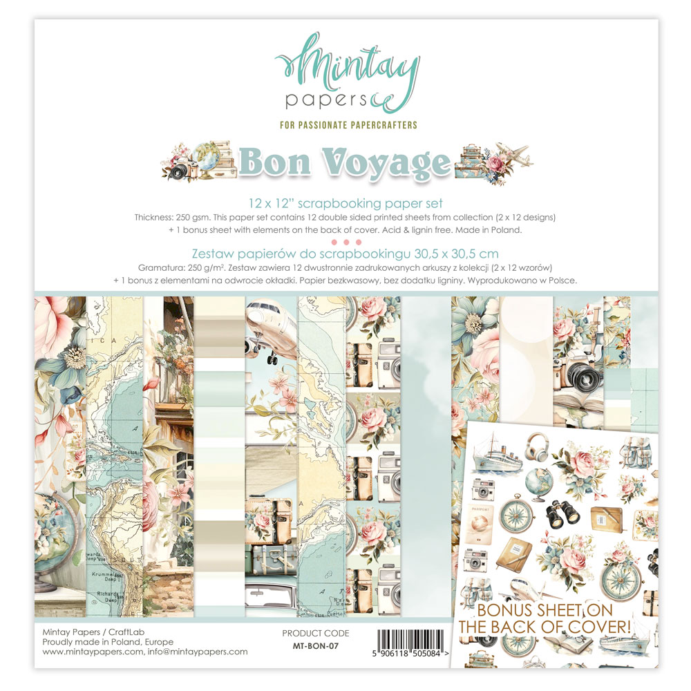Mintay Bon Voyage 12 X12 Paper Set