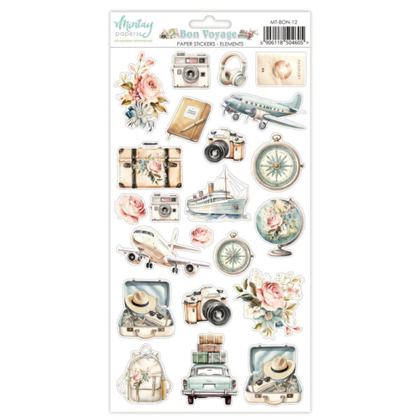 Mintay Bon Voyage 6 X12 Paper Sticker Elements Mintay Bon Voyage 6 X12 Paper Sticker Elements