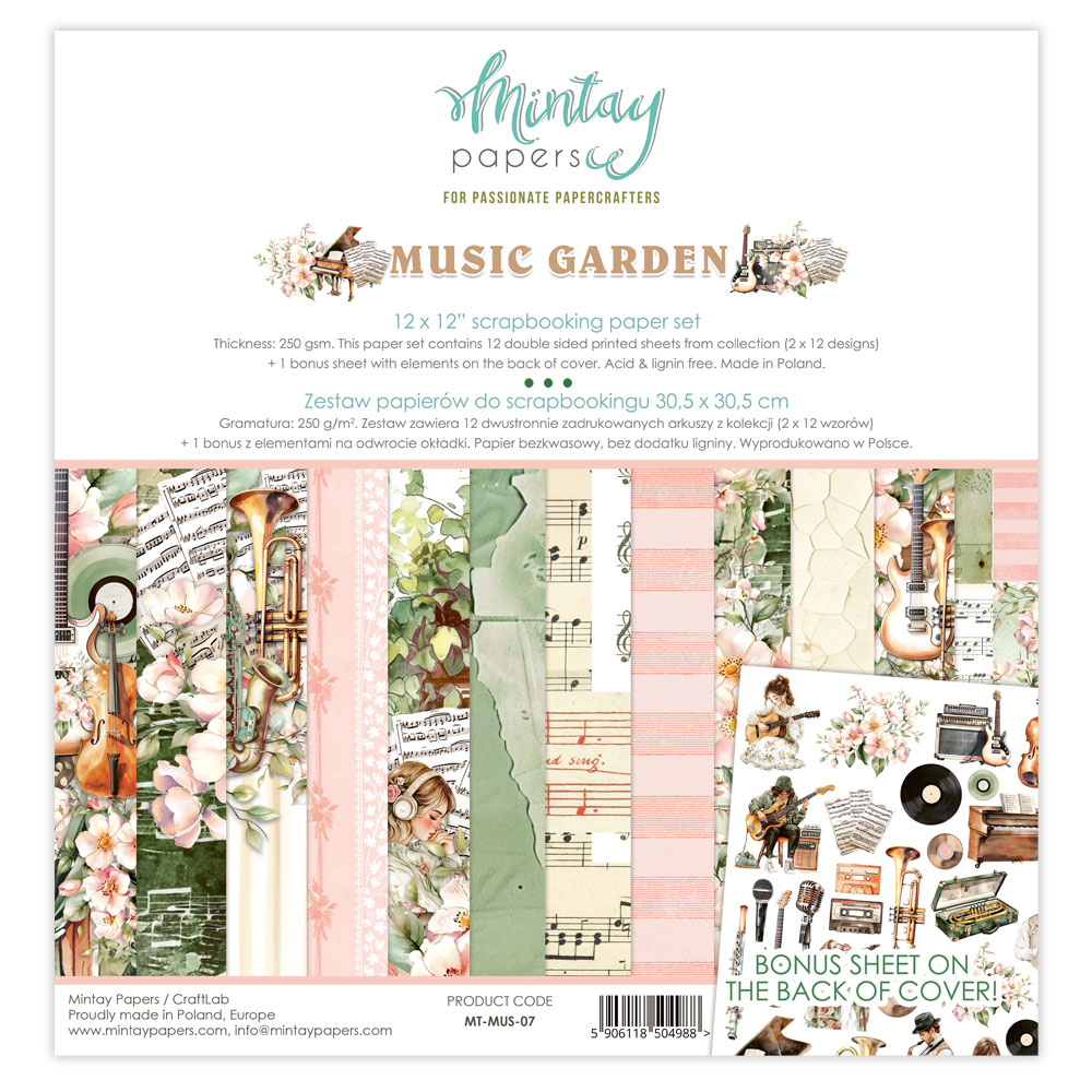Mintay Music Garden 12X12 Paper Set