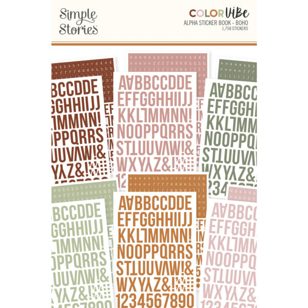 Simple Stories Color Vibe Alphabet Sticker Book Boho