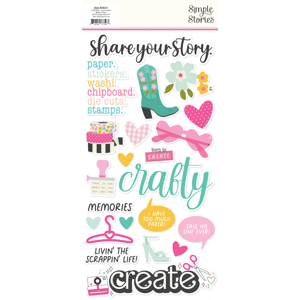 Simple Stories Crafty Babe Foam Stickers