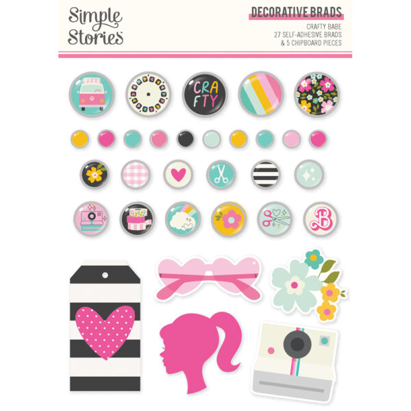 Simple Stories Crafty Babe Decorative Brads