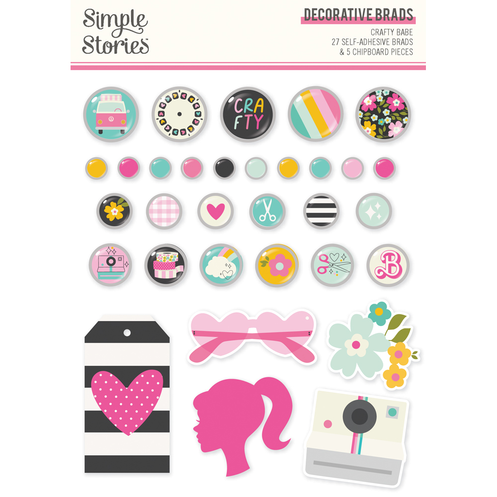 Simple Stories Crafty Babe Decorative Brads