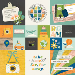 Simple Stories Happy Travels 12X12 2X2/4X4 Elements