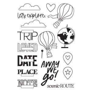 Simple Stories Happy Travels Stamps