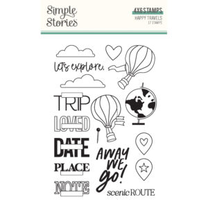 Simple Stories Happy Travels Stamps