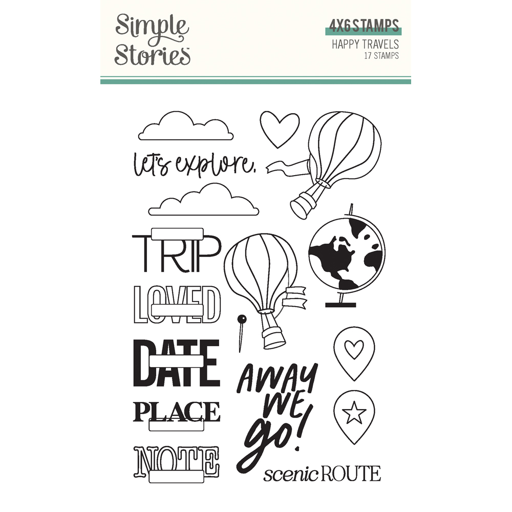 Simple Stories Happy Travels Stamps
