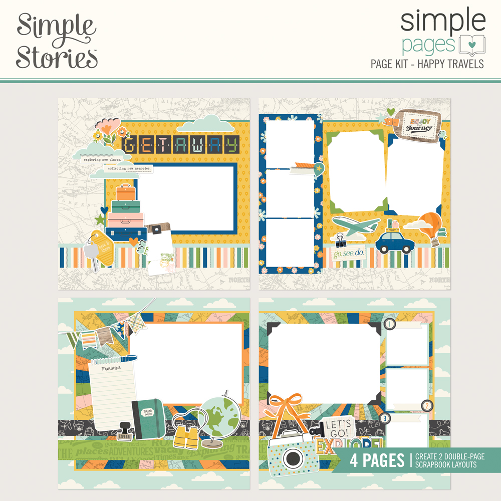 Simple Stories Happy Travels Simple Pages Page Kit