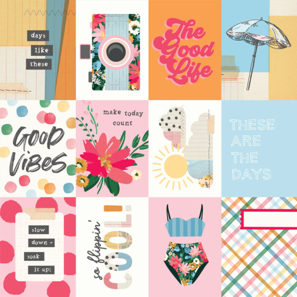 Simple Stories Sunny Days 12X12 3X4 Elements