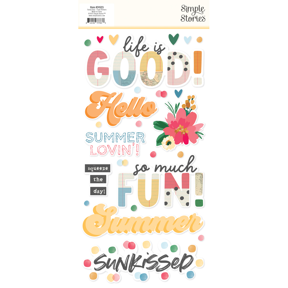 Simple Stories Sunny Days Foam Stickers