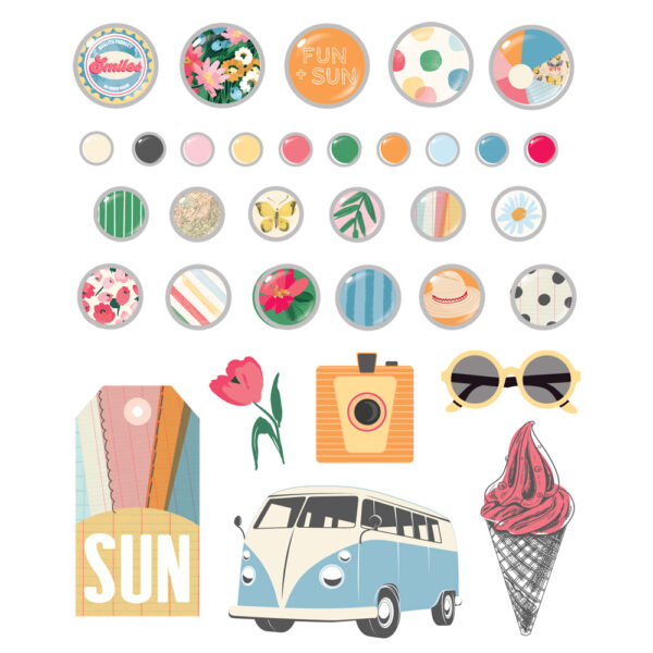 Simple Stories Sunny Days Decorative Brads