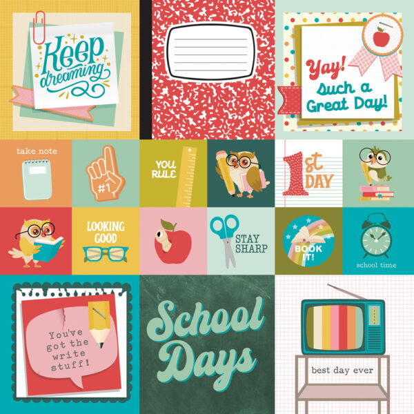 Simple Stories Book Fair 12X12 2X2/4X4 Elements