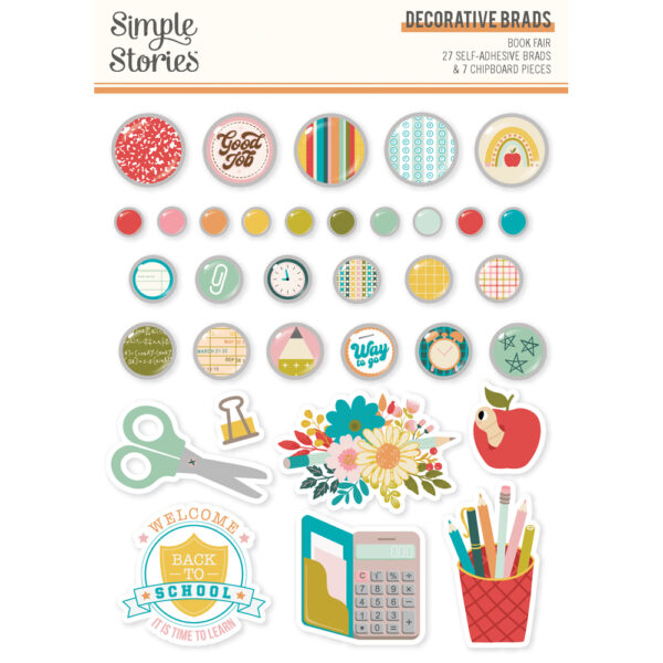 Simple Stories Book Fair Decorative Brads