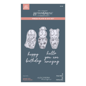 Spellbinders Kokeshi Dolls Betterpress Plate & Die Set From the Spring in Kyoto Collection By Alex Syberia Designs