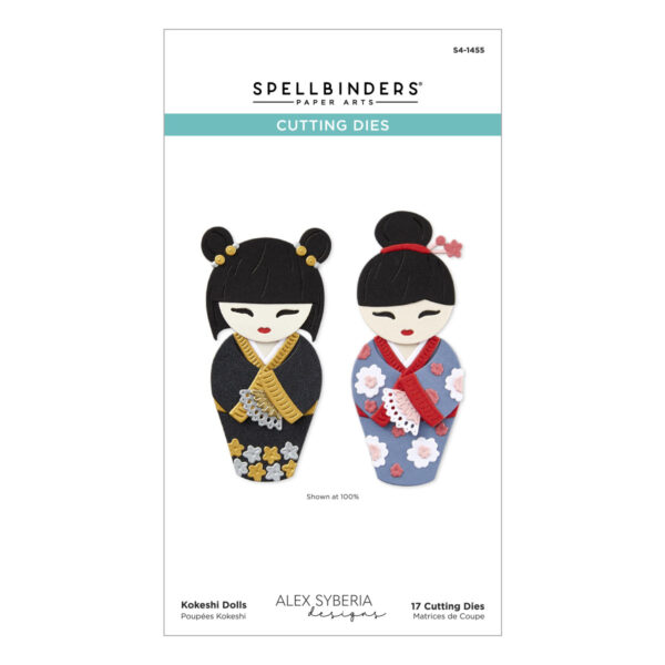 Spellbinders Kokeshi Dolls Etched Dies From the Spring in Kyoto Collection By Alex Syberia Designs
