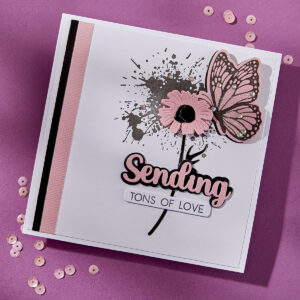 Spellbinders Sending Smiles Sentiments Clear Stamp & Die Set From the Wildflowers Collection By Lisa Horton