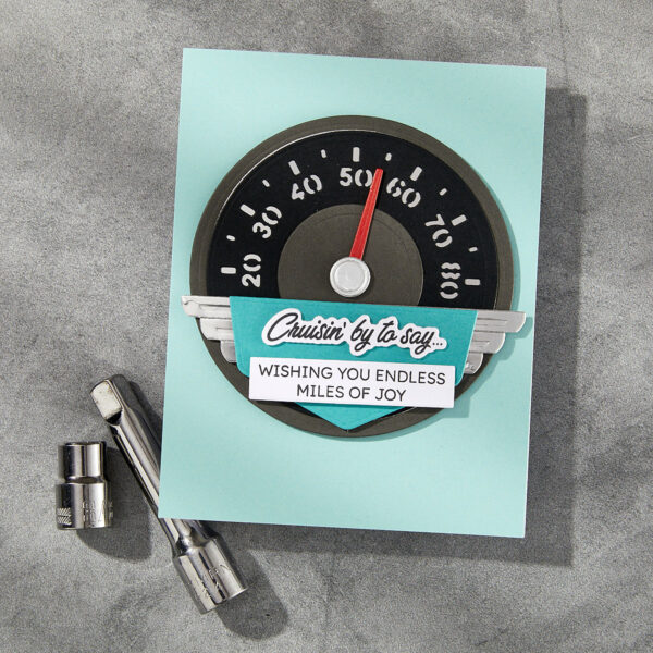 Spellbinders Speedometer Etched Dies From the Classic Road Legends Collection By Mindy Eggen