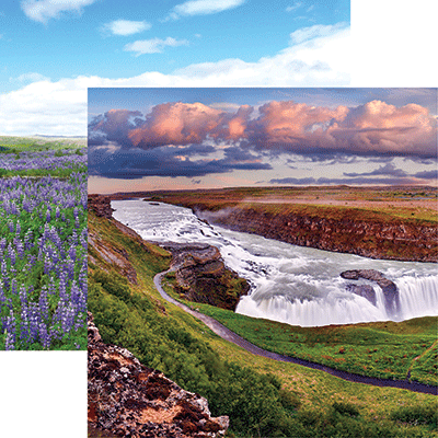 Reminisce Scandanavia 12X12 Gullfoss Waterfall, Iceland